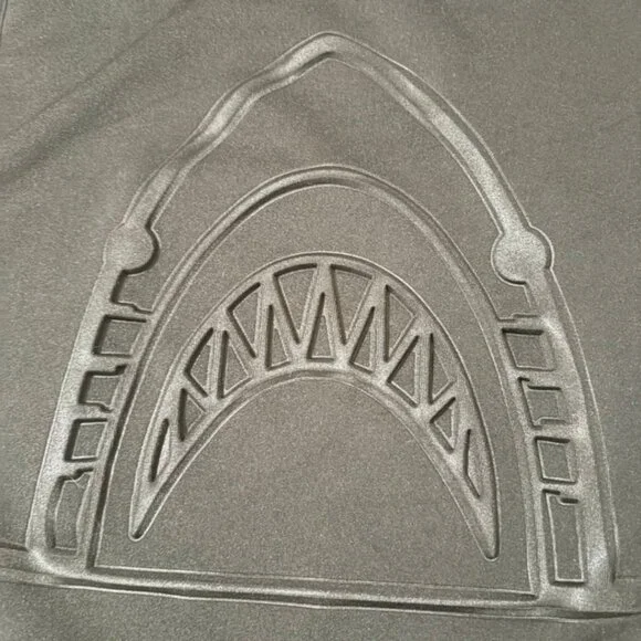 Tiger Shurk Shark Raised Graphic Black Streetwear T-Shirt Zipper Hem Mens Size S - Picture 3 of 10